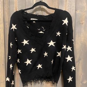 Distressed star sweater American threads